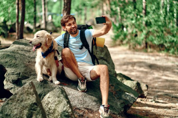 Family on vacation in the forest