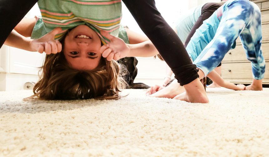 Portraits of faces and emotions of happiness in fitness in funniest photos in home exercise.